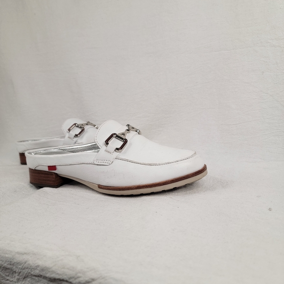 Marc Joseph New York Park Ave Mule White Leather Loafer Slide Silver Bit Size 6 - Picture 5 of 14
